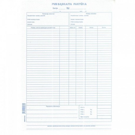 PVM sąskaita faktūra A4
