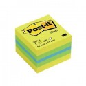 Lipnių lapelių kubas POST-IT MINI LEMON, 51 x 51 mm, 400 lapelių, įvairios spalvos