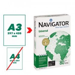 Biuro popierius NAVIGATOR UNIVERSAL, A3, 80 g/m2, 500 lapų