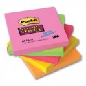 Lipnūs lapeliai POST-IT SUPER STICKY, 76 x 76 mm, 5 neoninės spalvos po 90 lapelių