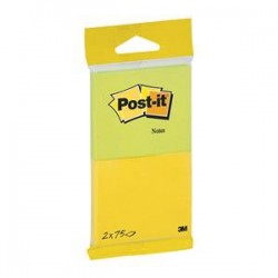 Lipnūs lapeliai POST - IT 6720-YG , 76 x 63,5 mm, 75 lapeliai, 2 pakuotės, geltoni/žali