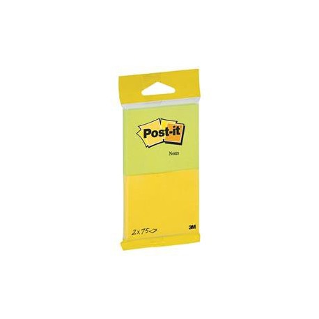 Lipnūs lapeliai POST - IT 6720-YG , 76 x 63,5 mm, 75 lapeliai, 2 pakuotės, geltoni/žali